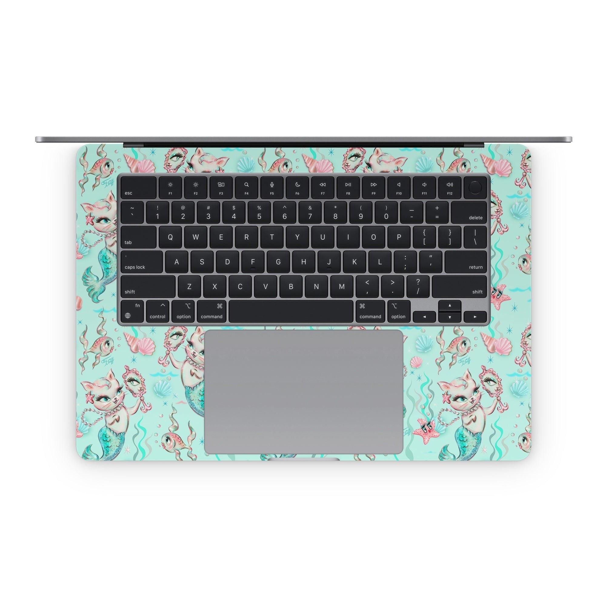 Merkittens with Pearls Aqua - Apple MacBook Skin