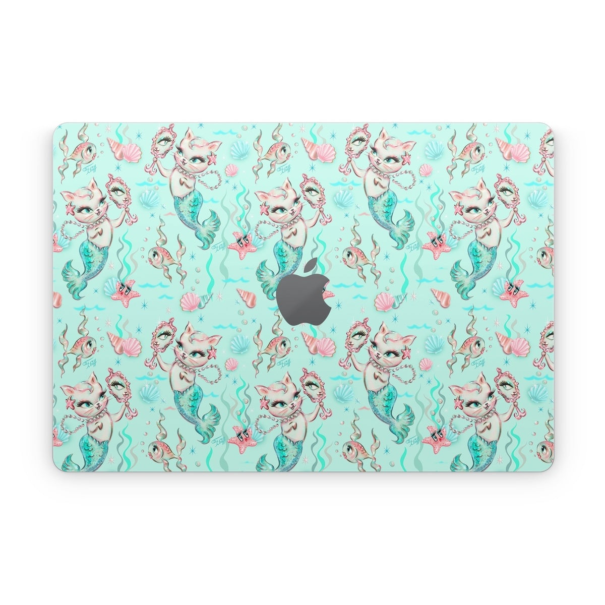 Merkittens with Pearls Aqua - Apple MacBook Skin