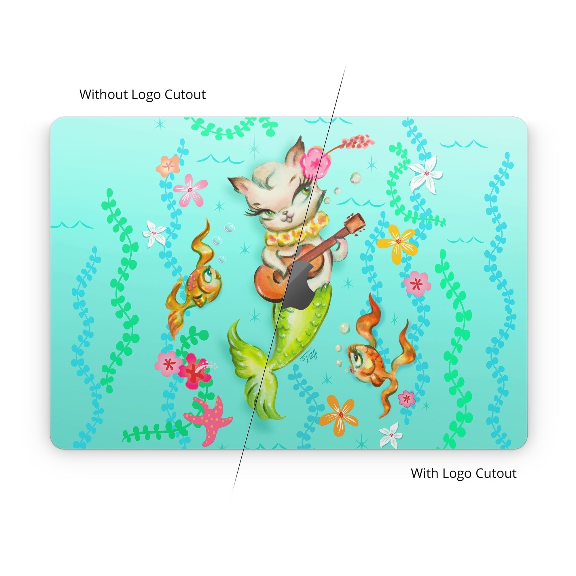 Merkitten with Ukelele - Apple MacBook Skin