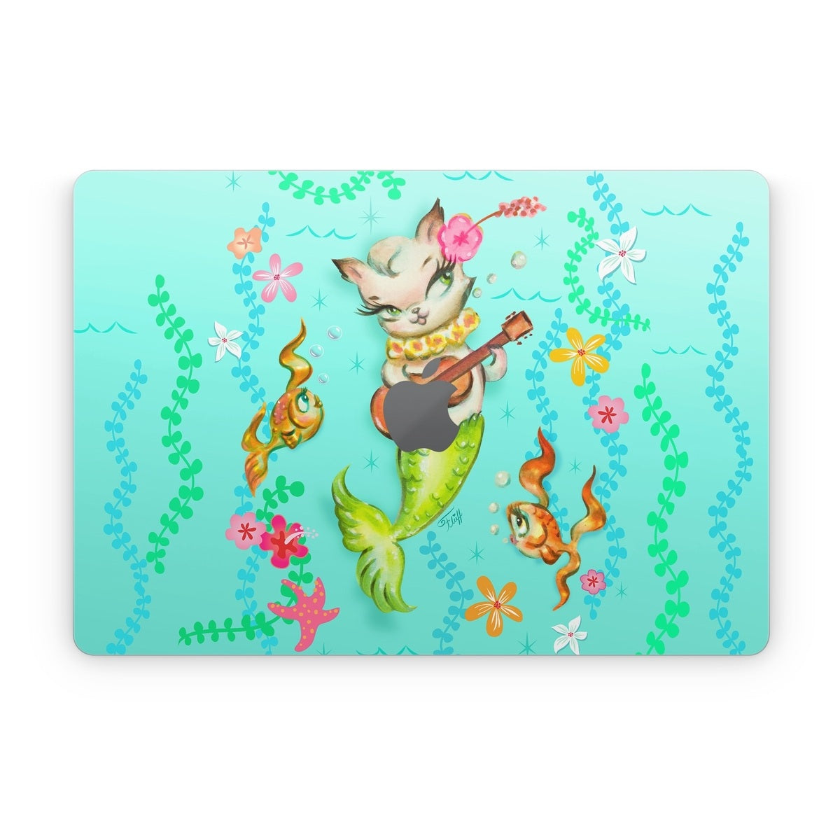 Merkitten with Ukelele - Apple MacBook Skin