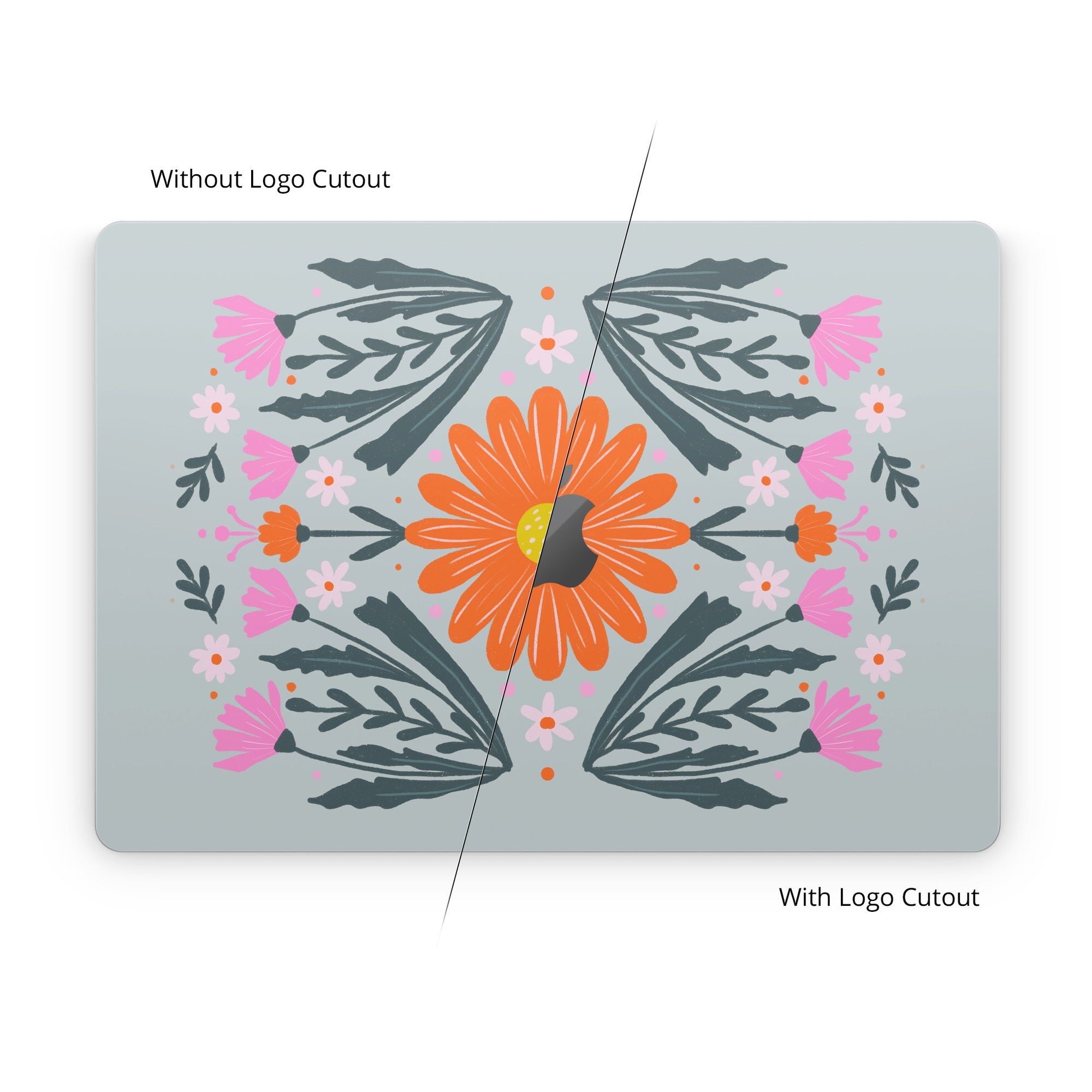 Pink and Orange Flowers - Apple MacBook Skin