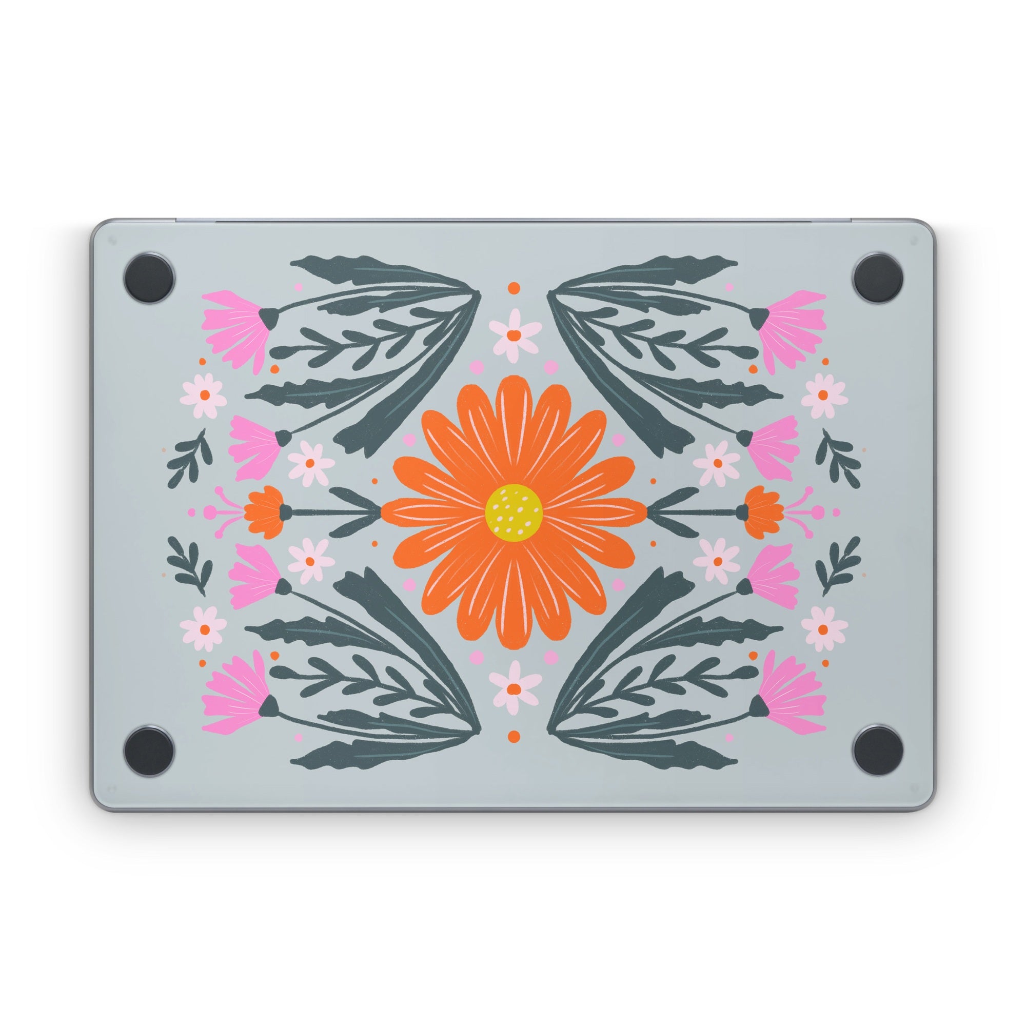 Pink and Orange Flowers - Apple MacBook Skin