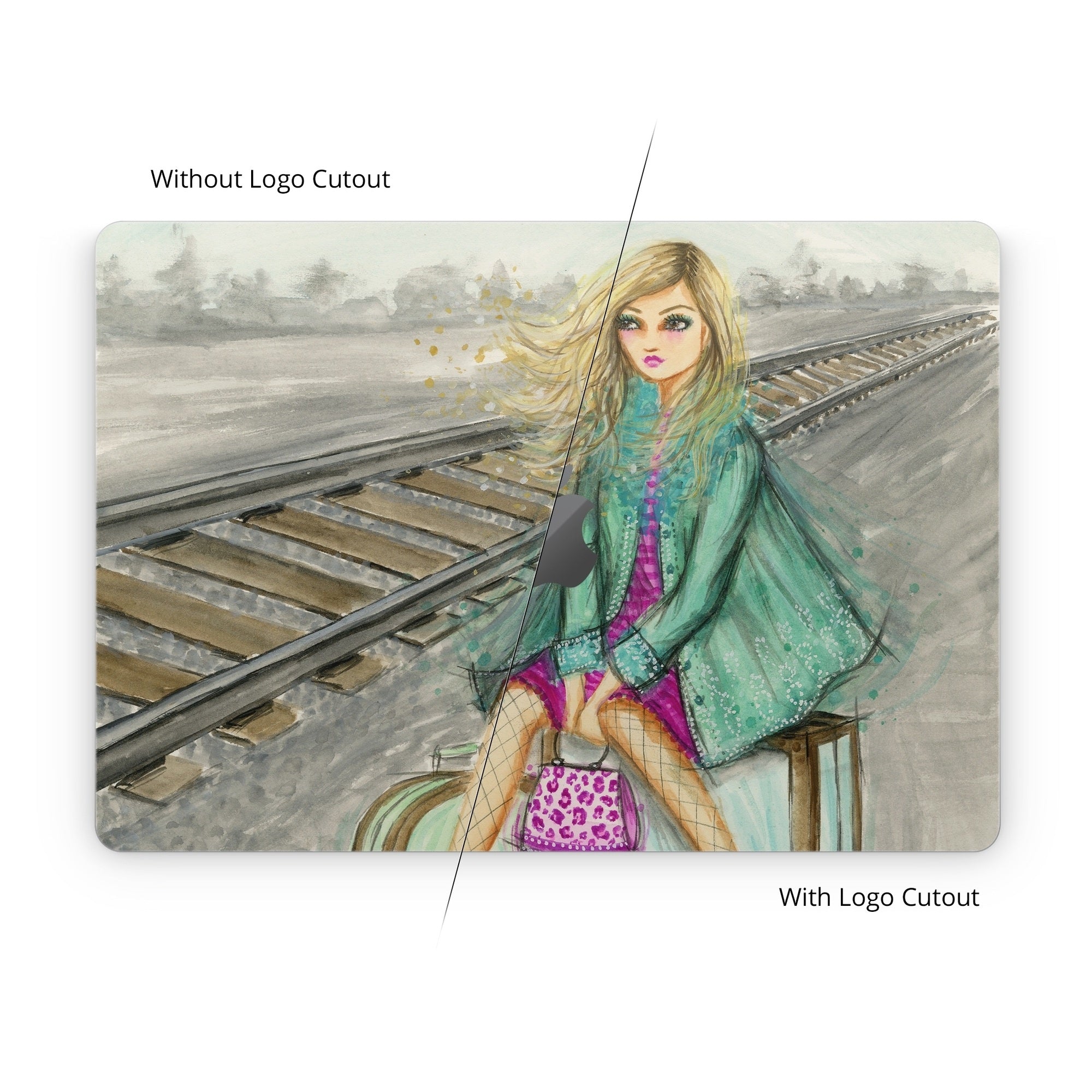 Lulu Waiting by the Train Tracks - Apple MacBook Skin