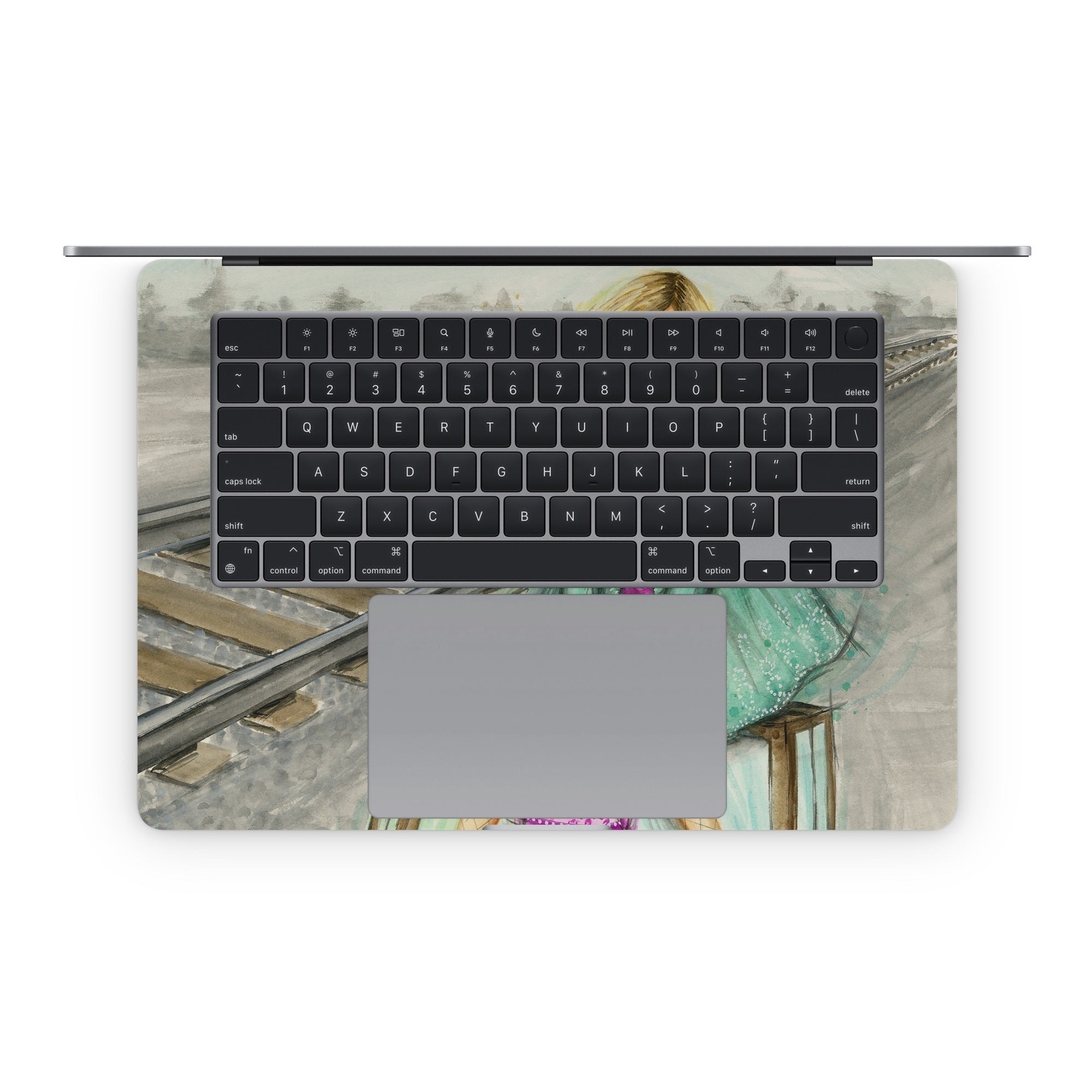 Lulu Waiting by the Train Tracks - Apple MacBook Skin