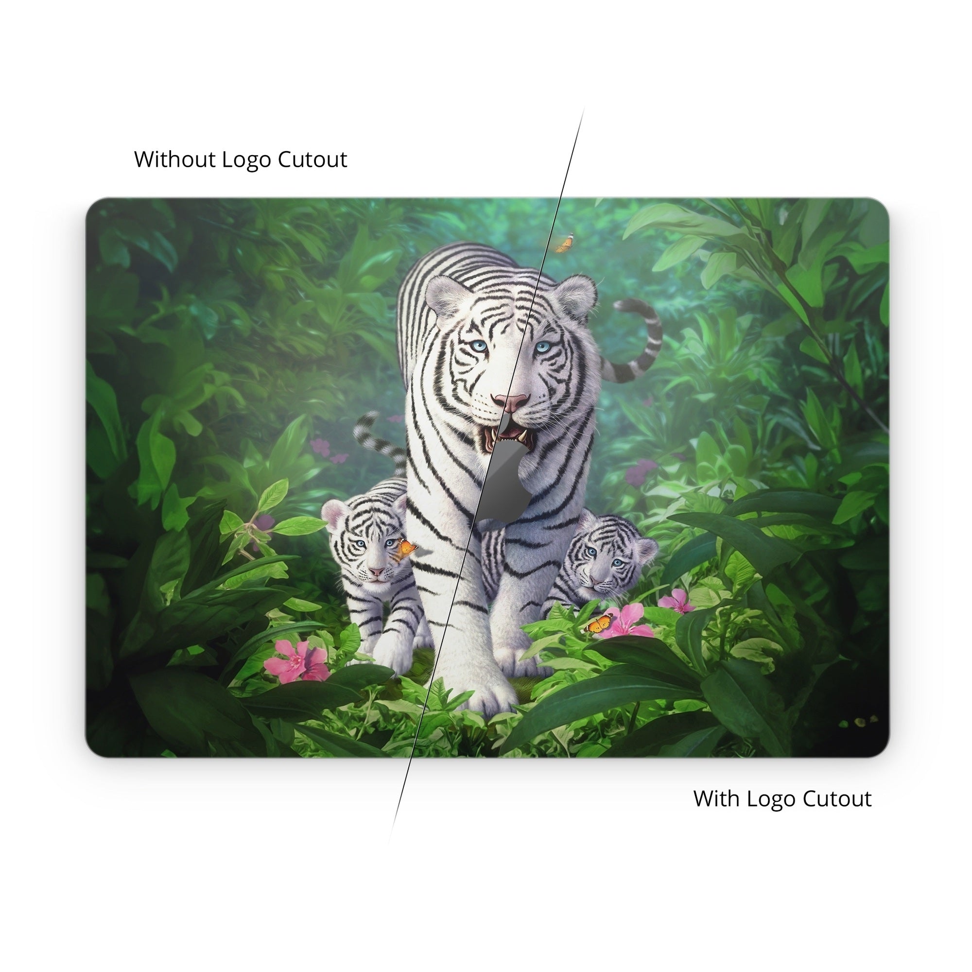 White Tigers - Apple MacBook Skin