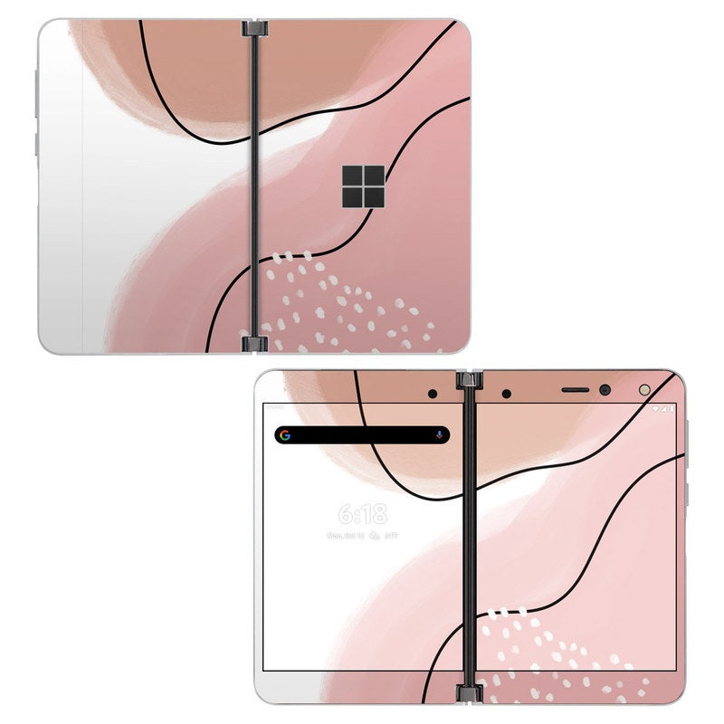 Abstract Pink and Brown - Microsoft Surface Duo Skin