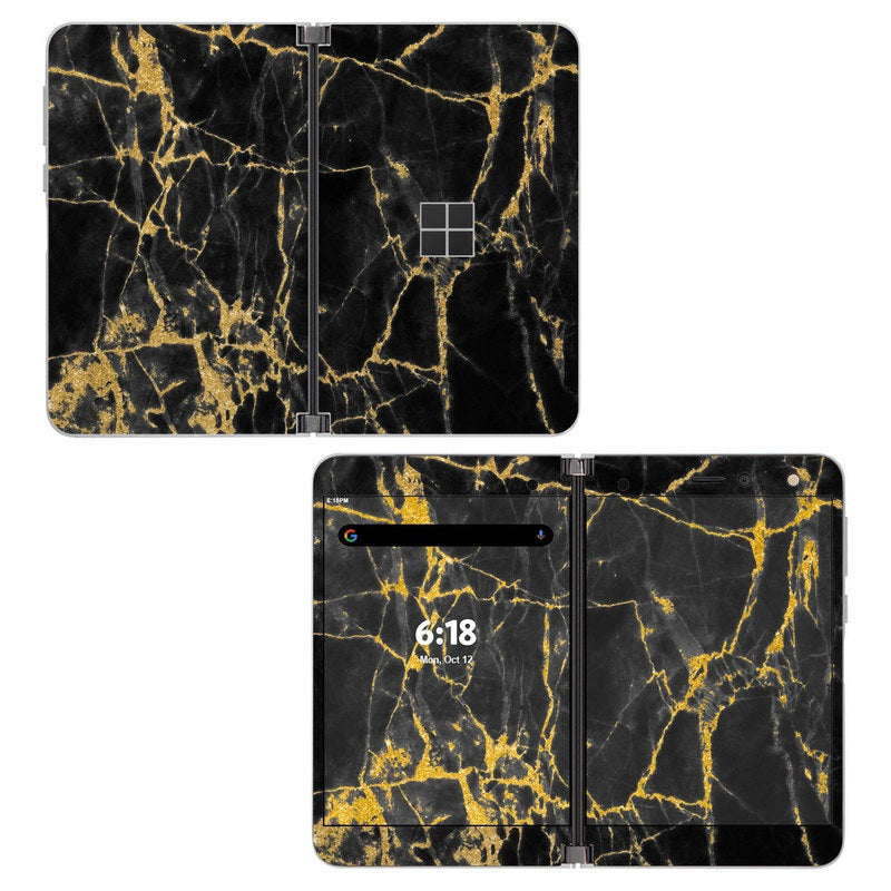 Black Gold Marble - Microsoft Surface Duo Skin