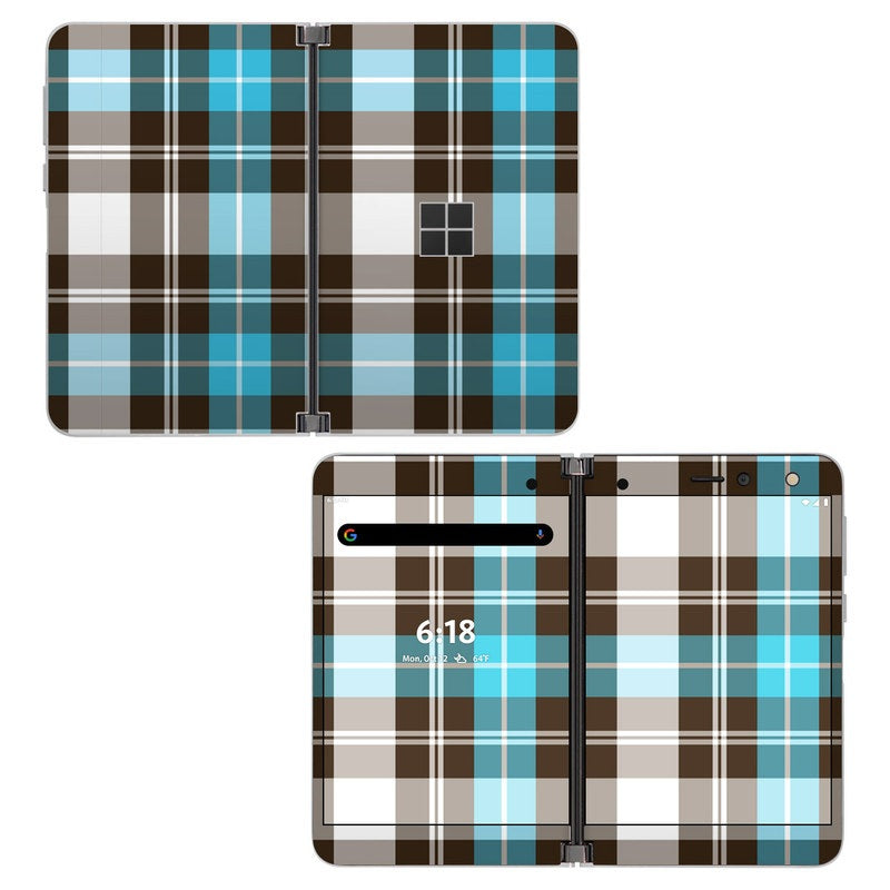 Turquoise Plaid - Microsoft Surface Duo Skin