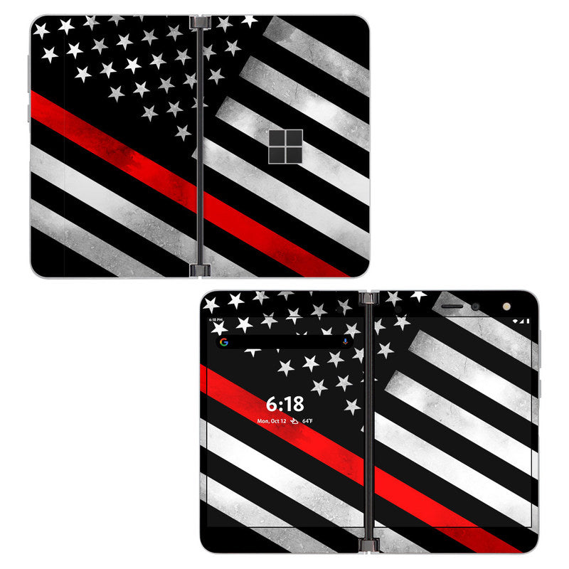 Thin Red Line Hero - Microsoft Surface Duo Skin