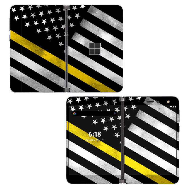 Thin Yellow Line Hero - Microsoft Surface Duo Skin