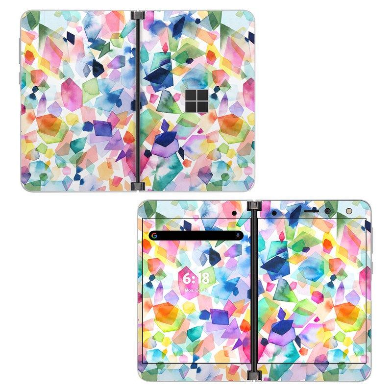 Watercolor Crystals and Gems - Microsoft Surface Duo Skin