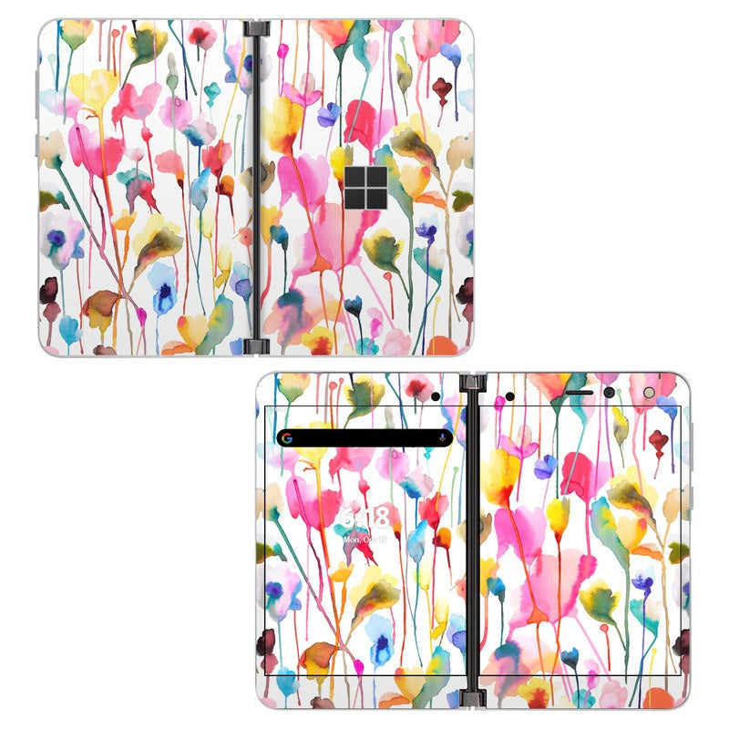 Watercolor Wild Flowers - Microsoft Surface Duo Skin