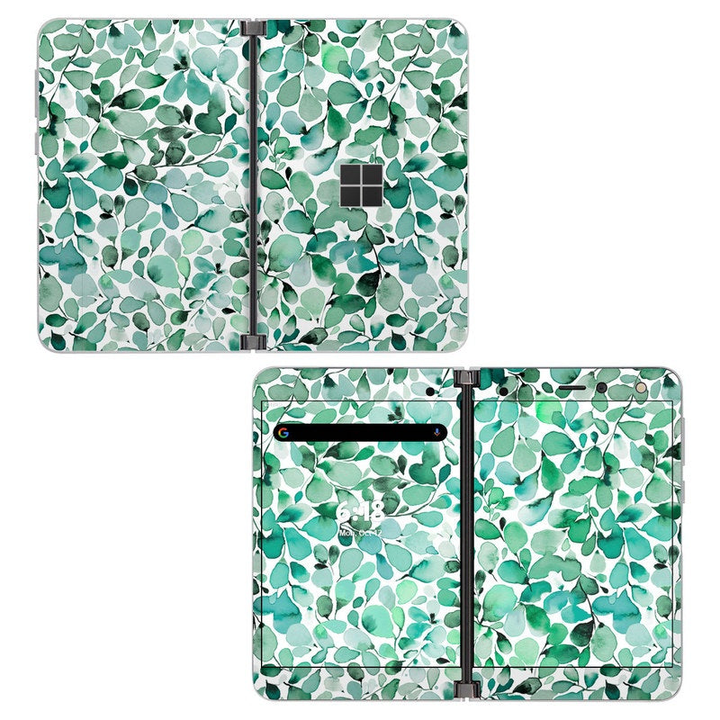 Watercolor Eucalyptus Leaves - Microsoft Surface Duo Skin