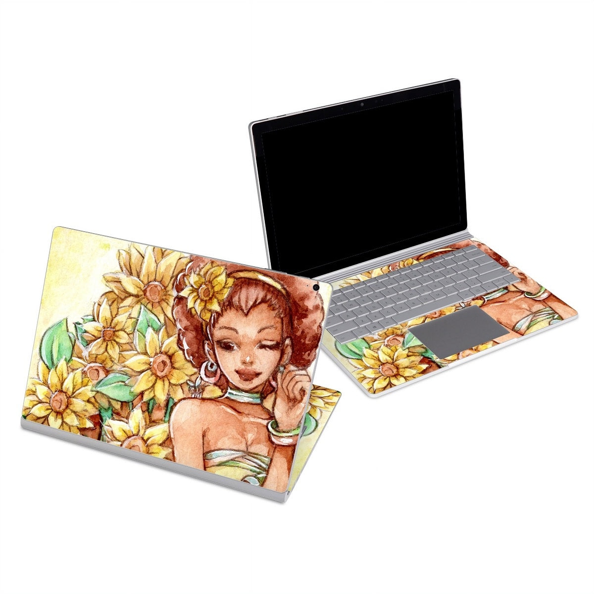 Lady Sunflower - Microsoft Surface Book Skin