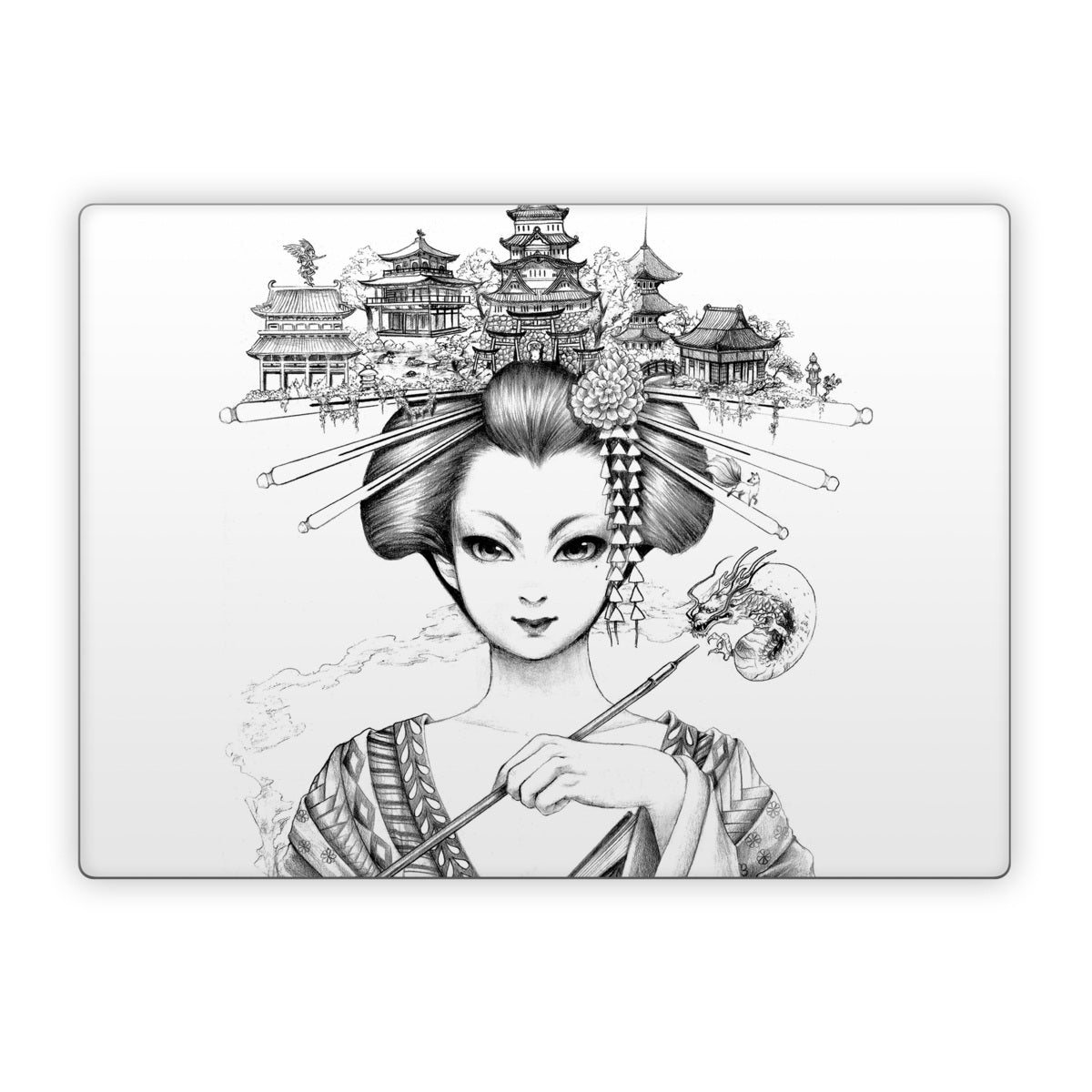 Geisha Sketch - Microsoft Surface Laptop Skin