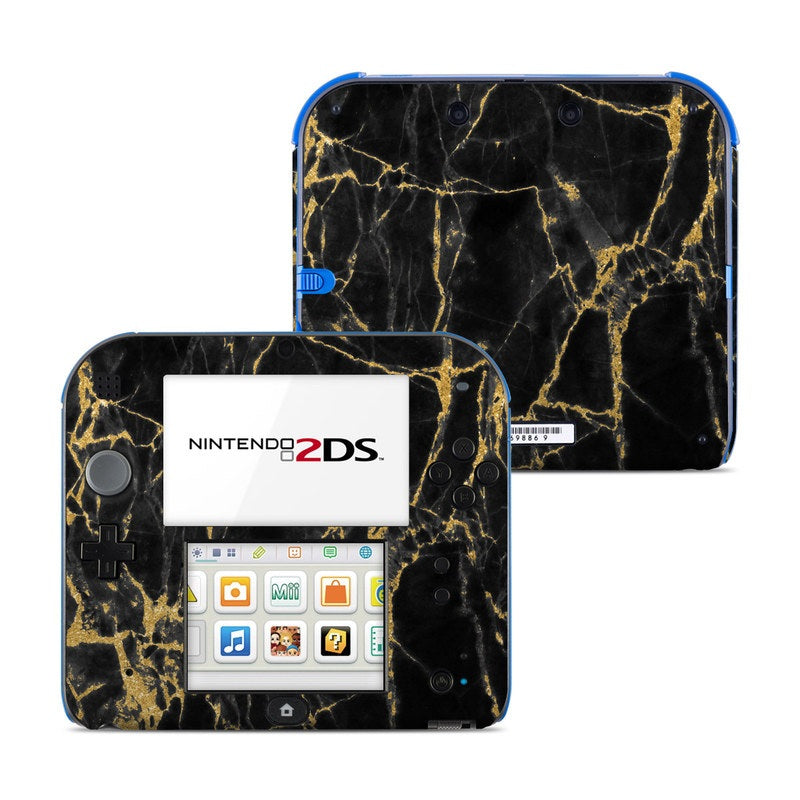 Black Gold Marble - Nintendo 2DS Skin