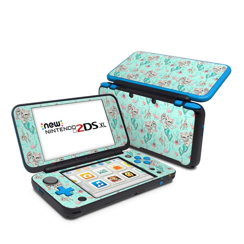 Merkittens with Pearls Aqua - Nintendo 2DS XL Skin