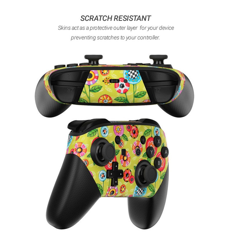 Button Flowers - Nintendo Switch Pro Controller Skin