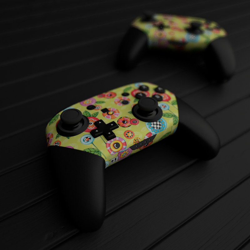 Button Flowers - Nintendo Switch Pro Controller Skin