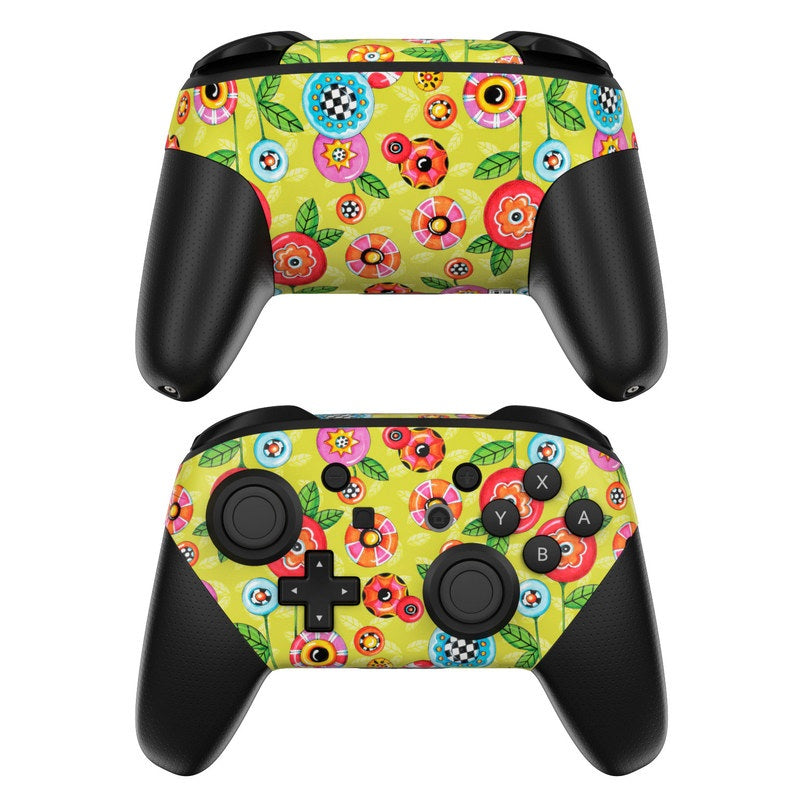 Button Flowers - Nintendo Switch Pro Controller Skin