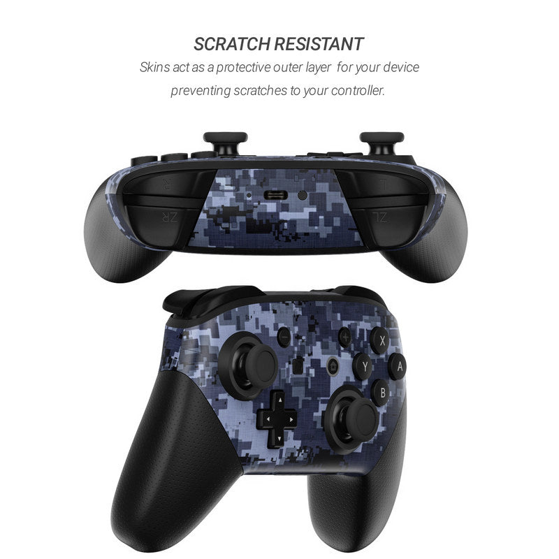 Digital Navy Camo - Nintendo Switch Pro Controller Skin