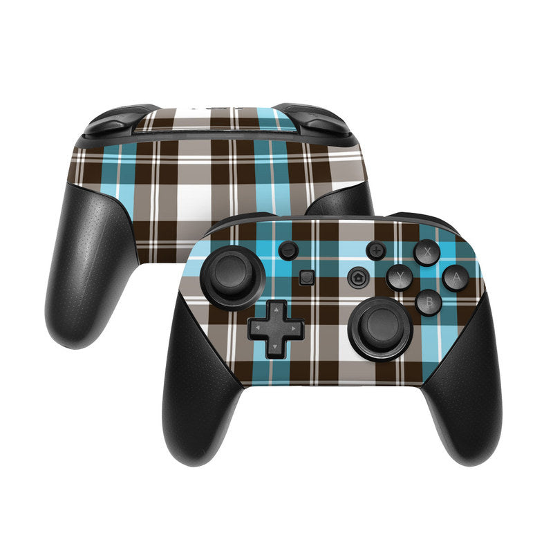 Turquoise Plaid - Nintendo Switch Pro Controller Skin