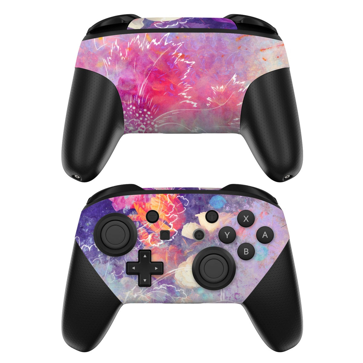 Sketch Flowers Lily - Nintendo Switch Pro Controller Skin