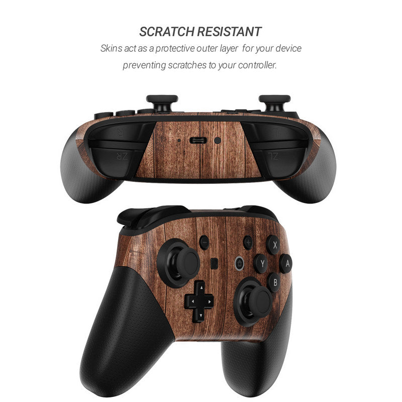 Stained Wood - Nintendo Switch Pro Controller Skin