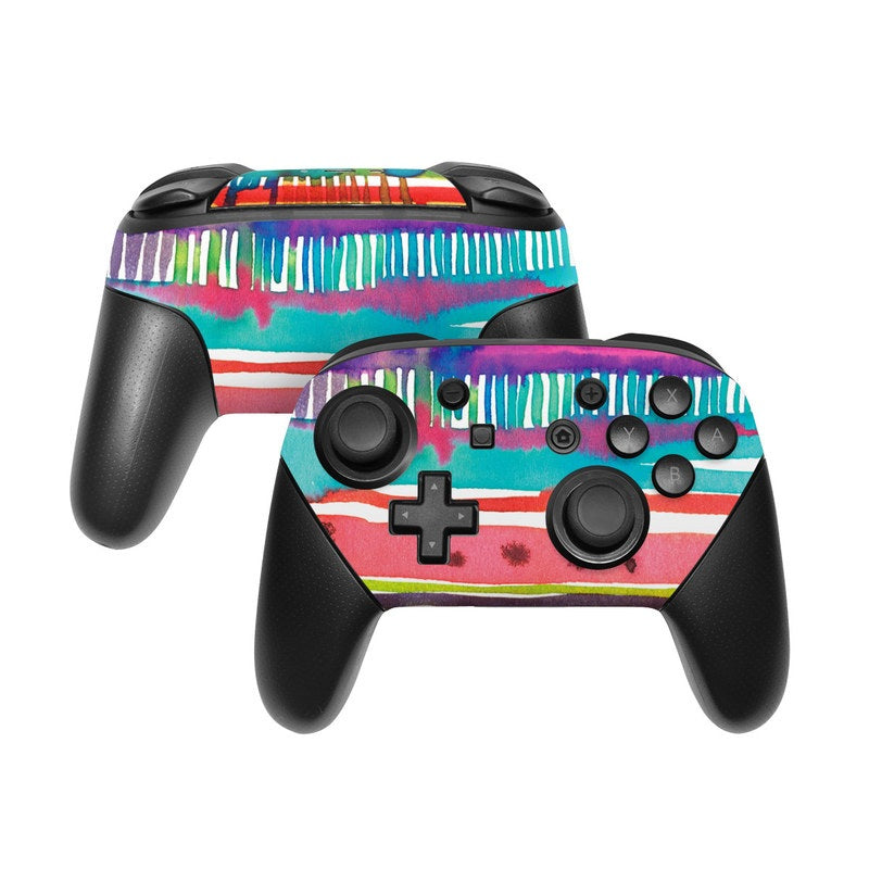 Watercolor Lines - Nintendo Switch Pro Controller Skin