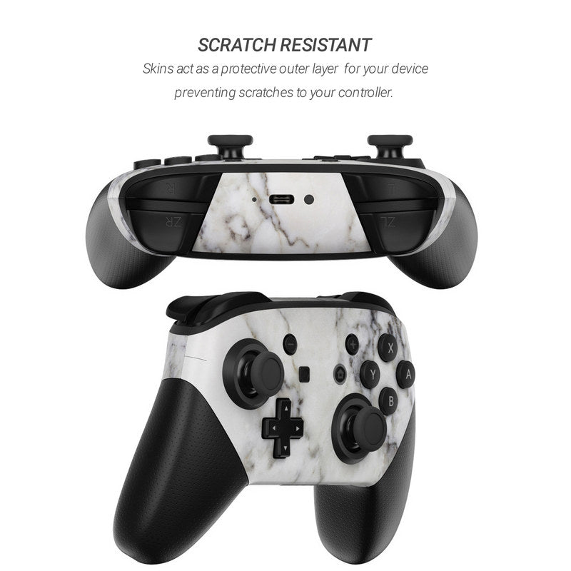 White Marble - Nintendo Switch Pro Controller Skin