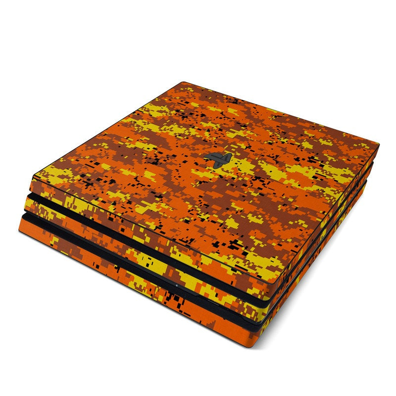 Digital Orange Camo - Sony PS4 Pro Skin