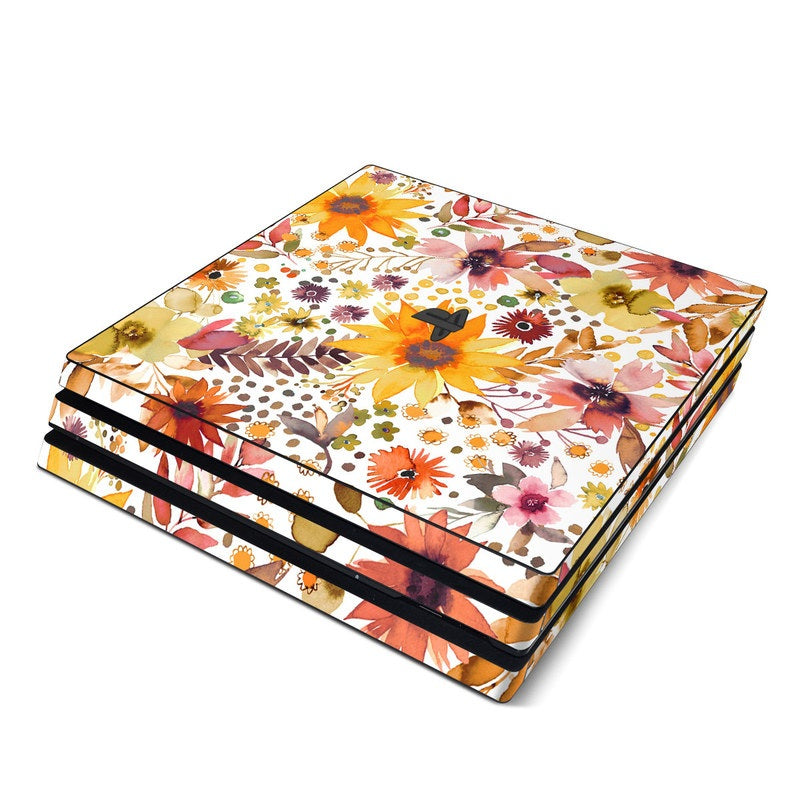 Summer Watercolor Sunflowers - Sony PS4 Pro Skin