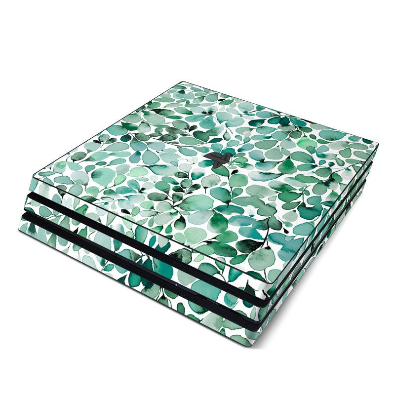 Watercolor Eucalyptus Leaves - Sony PS4 Pro Skin