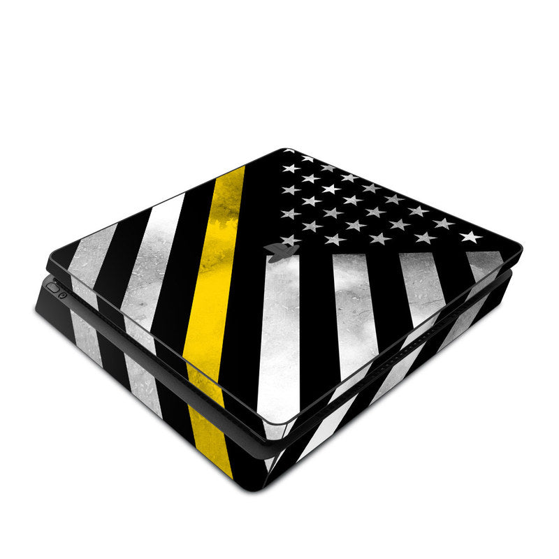 Thin Yellow Line Hero - Sony PS4 Slim Skin