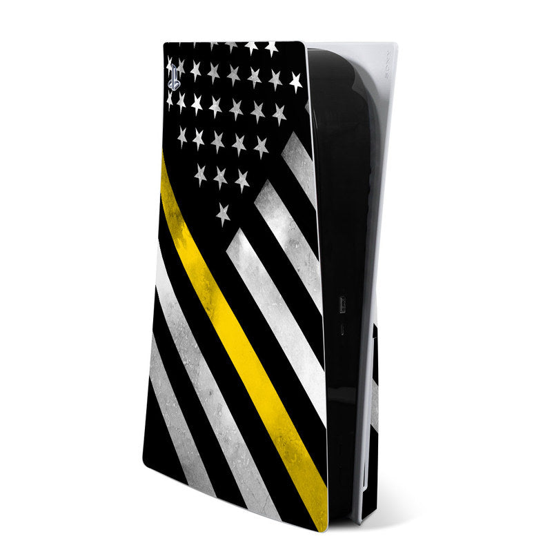 Thin Yellow Line Hero - Sony PS5 Skin