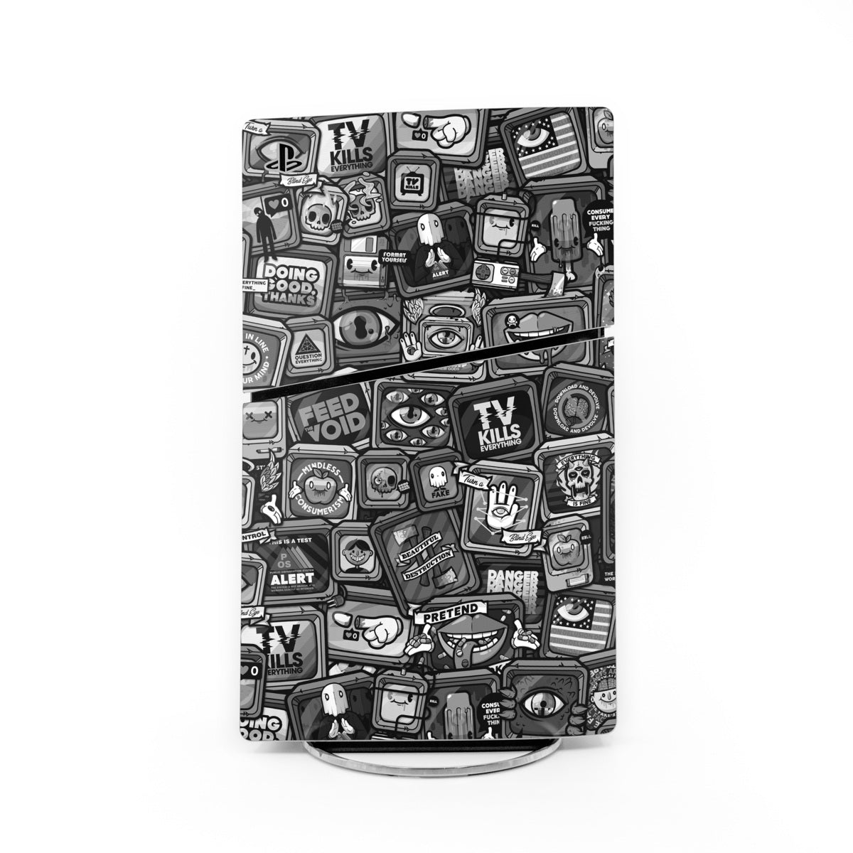 Distraction Tactic B&W - Sony PS5 Slim Skin