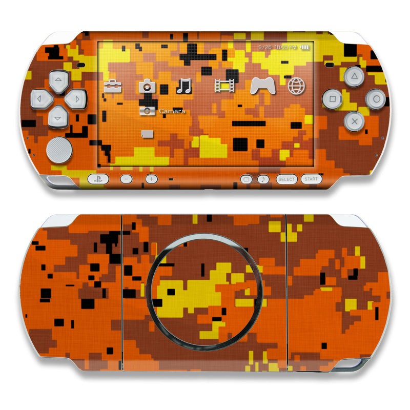 Digital Orange Camo - Sony PSP 3000 Skin