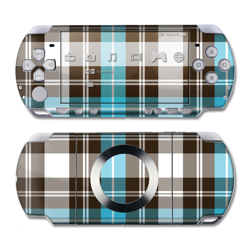 Turquoise Plaid - Sony PSP Slim Skin