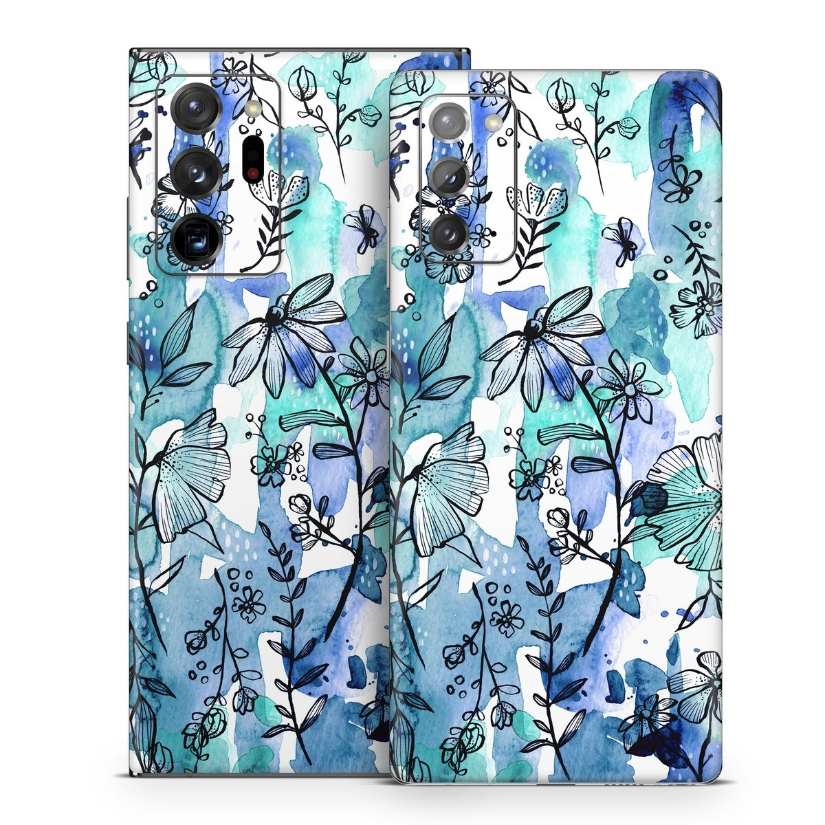 Blue Ink Floral - Samsung Galaxy Note 20 Skin