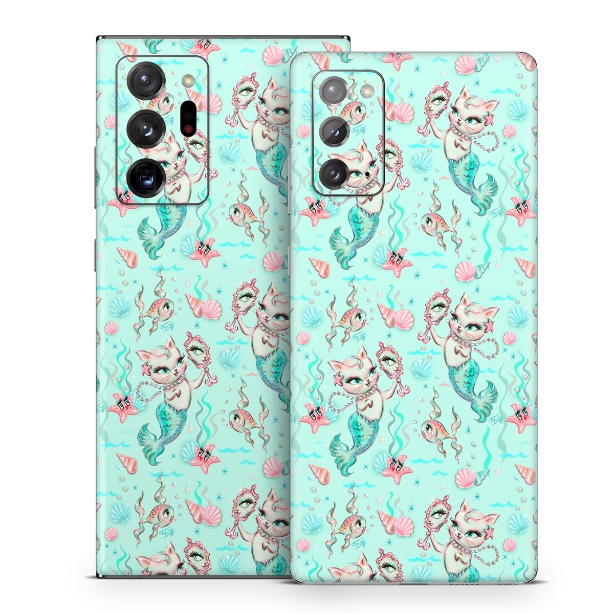 Merkittens with Pearls Aqua - Samsung Galaxy Note 20 Skin