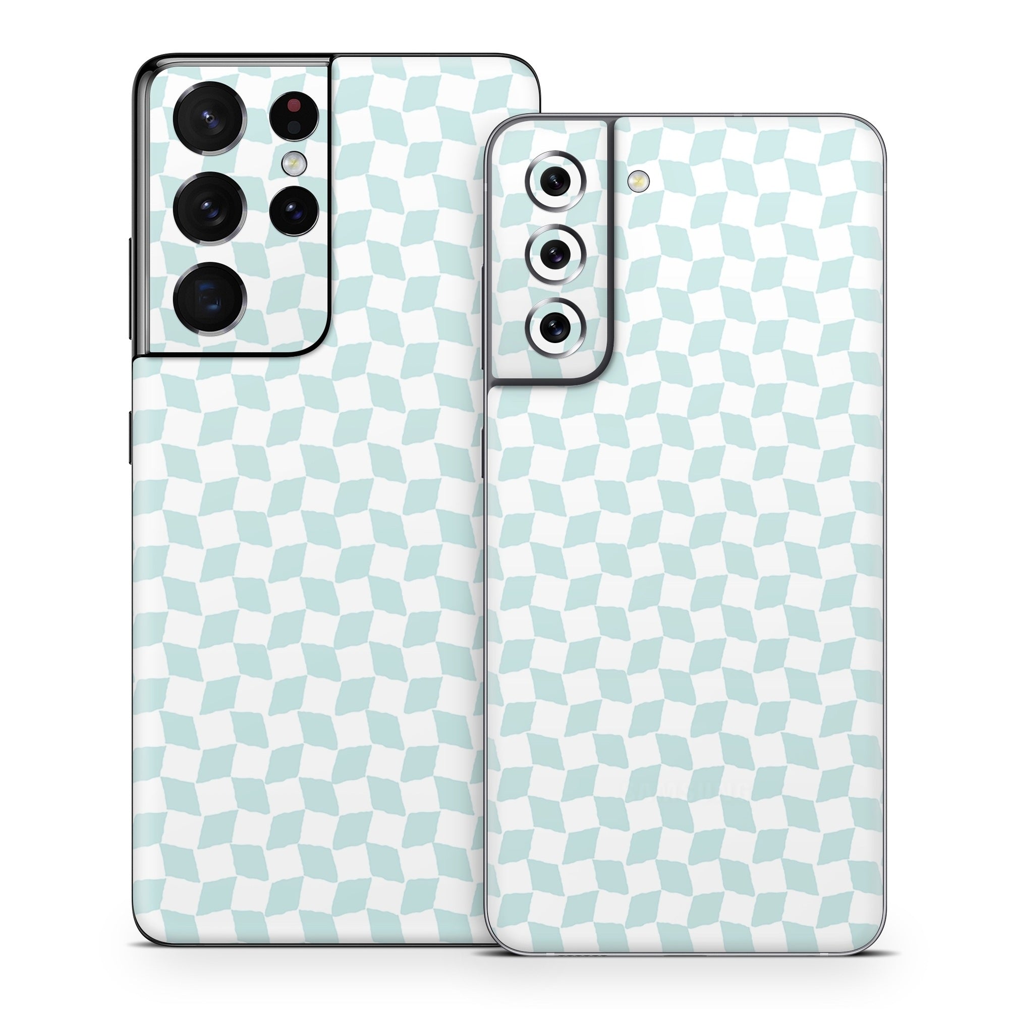 Checker Light Blue - Samsung Galaxy S21 Skin