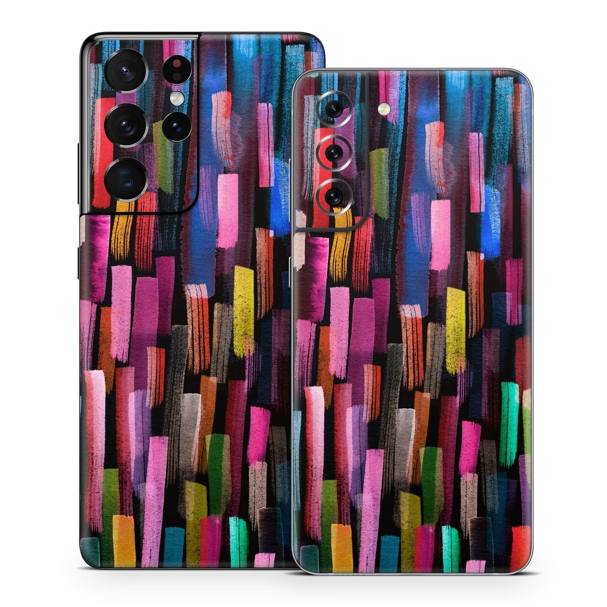 Colorful Brushstrokes Black - Samsung Galaxy S21 Skin