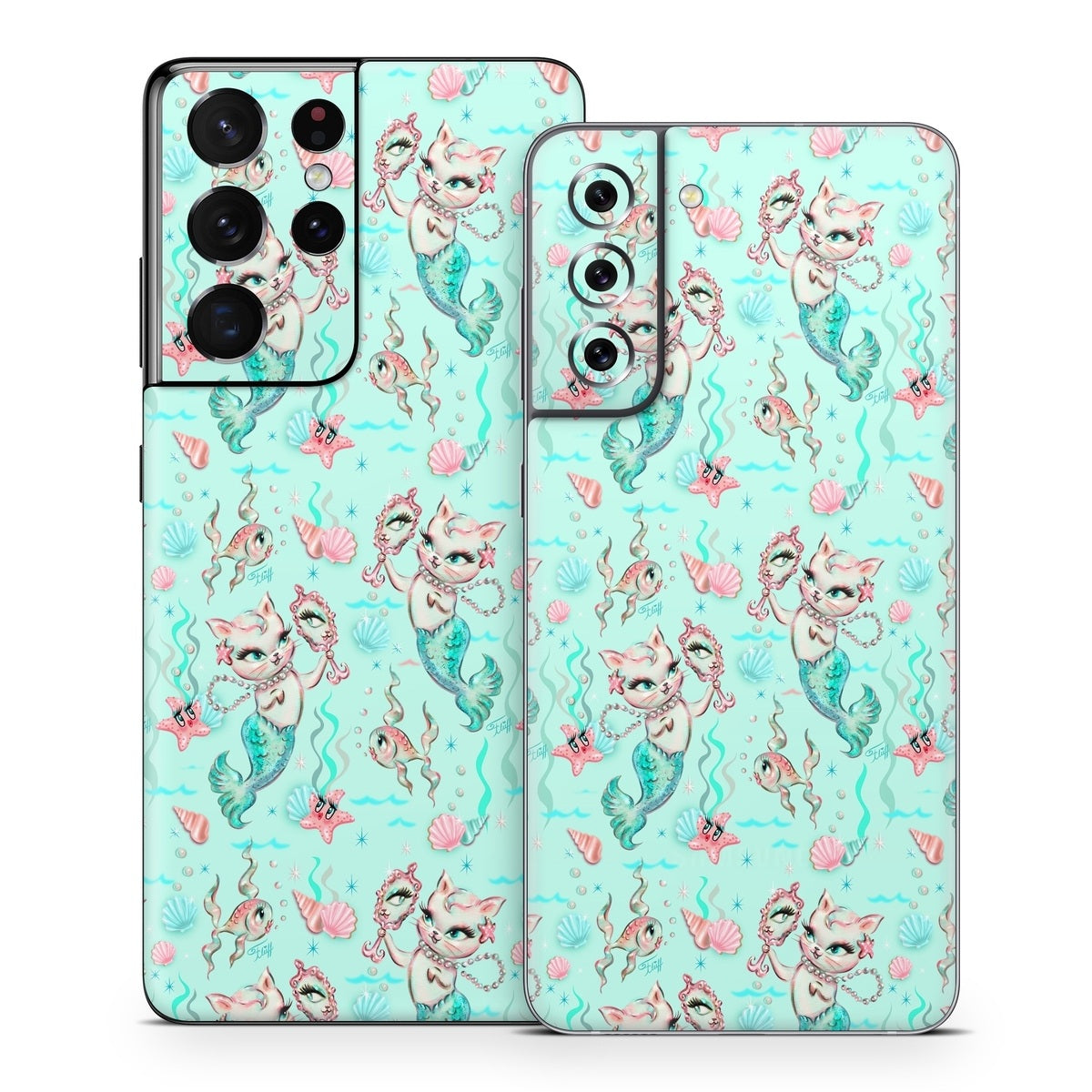 Merkittens with Pearls Aqua - Samsung Galaxy S21 Skin