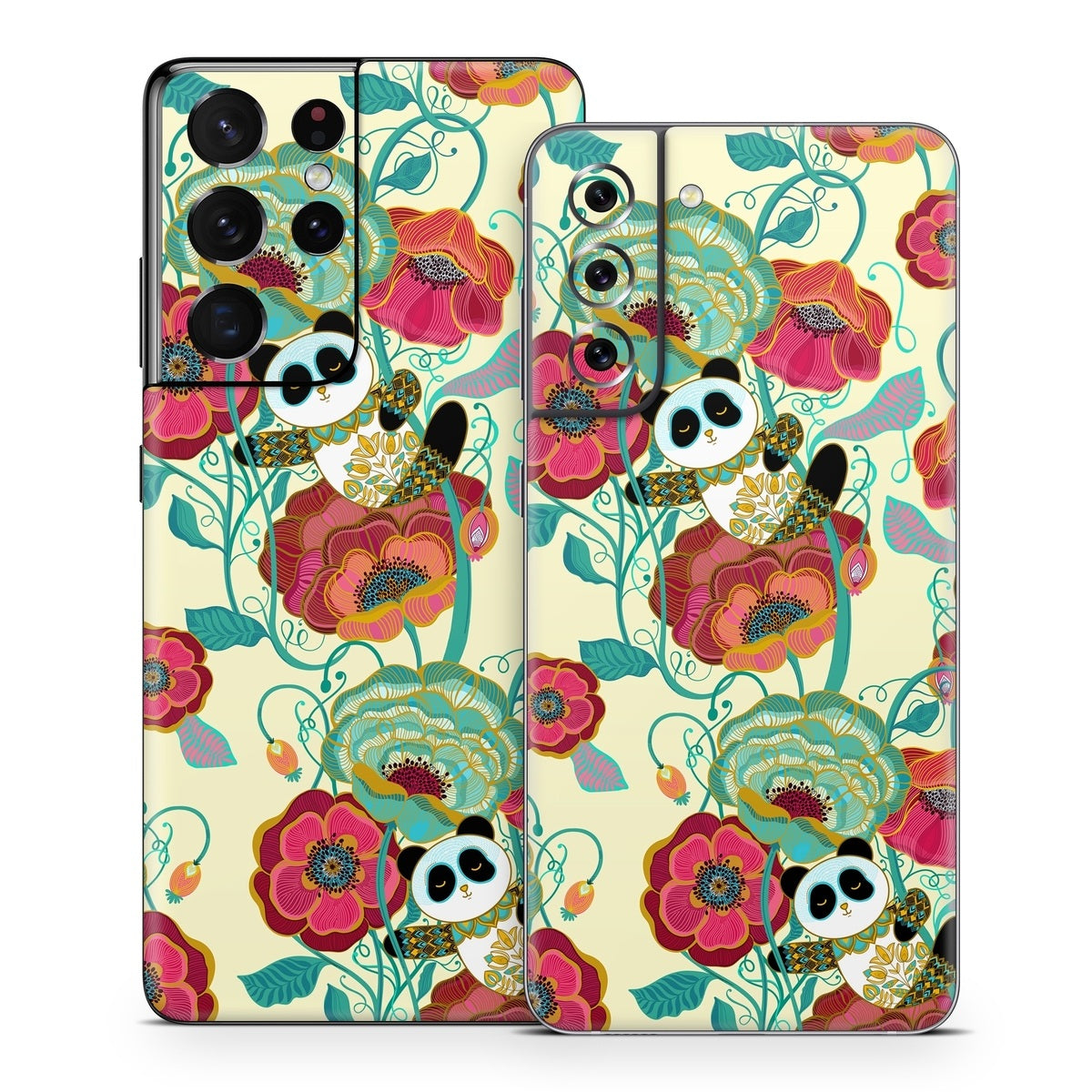 Panda Flowers - Samsung Galaxy S21 Skin