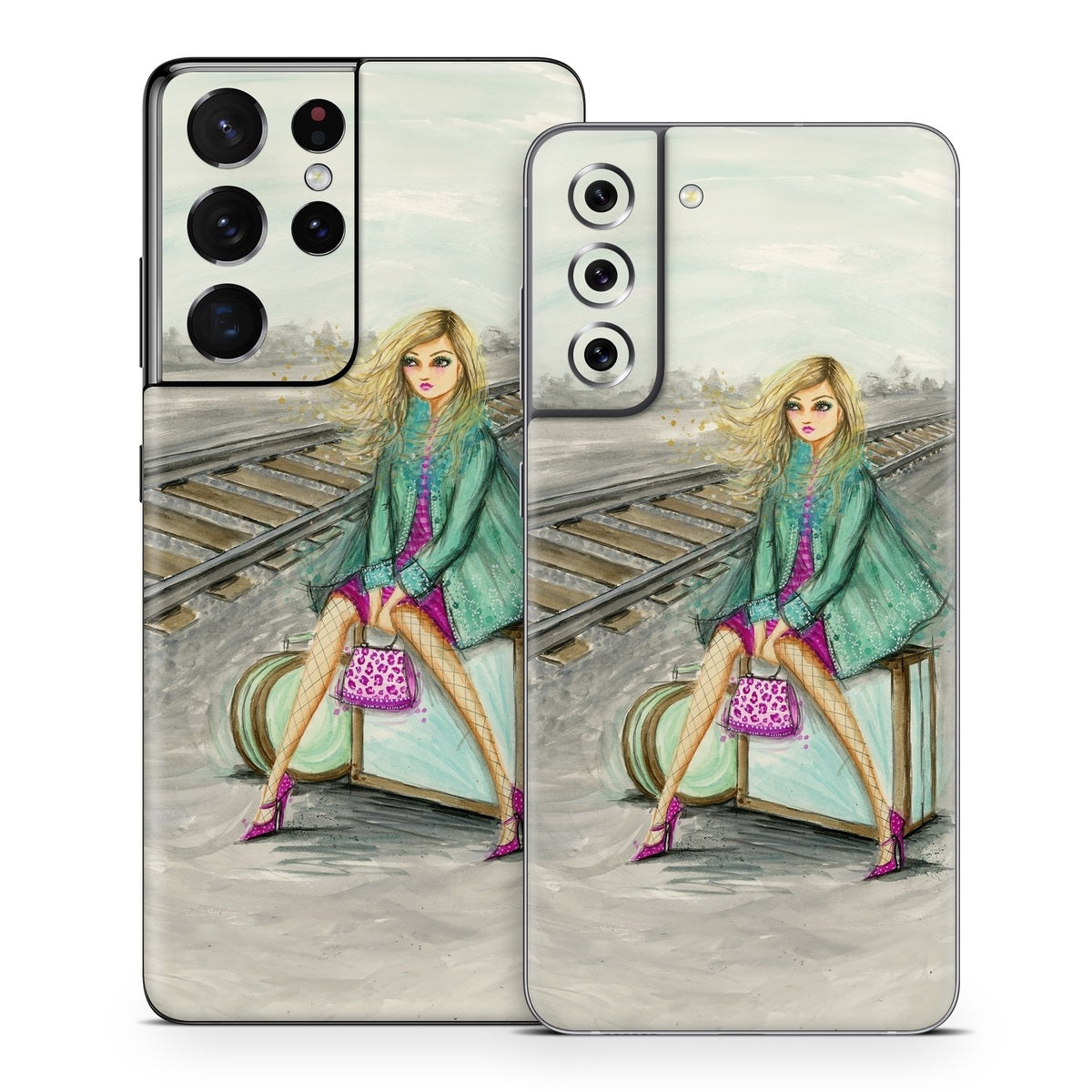 Lulu Waiting by the Train Tracks - Samsung Galaxy S21 Skin