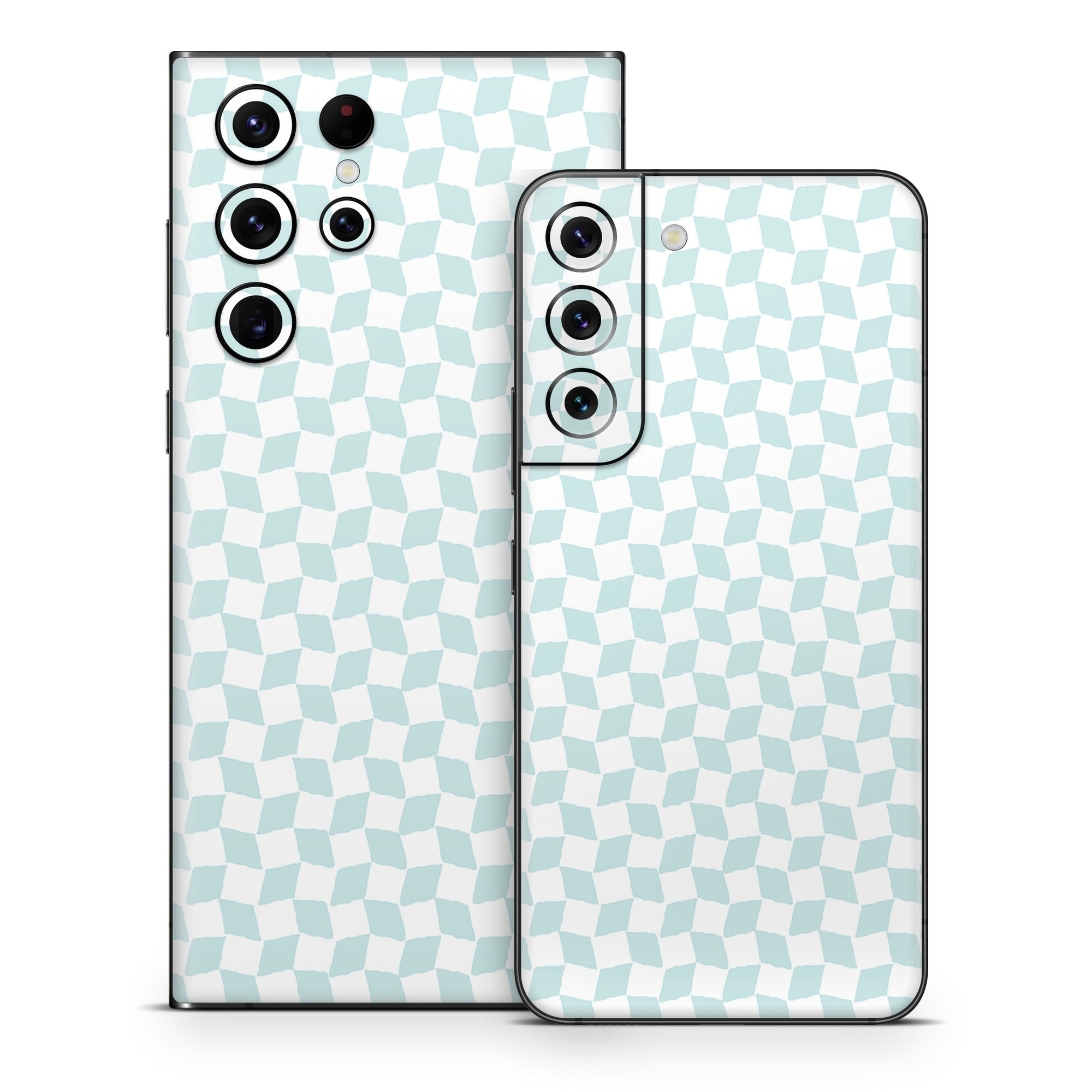 Checker Light Blue - Samsung Galaxy S22 Skin