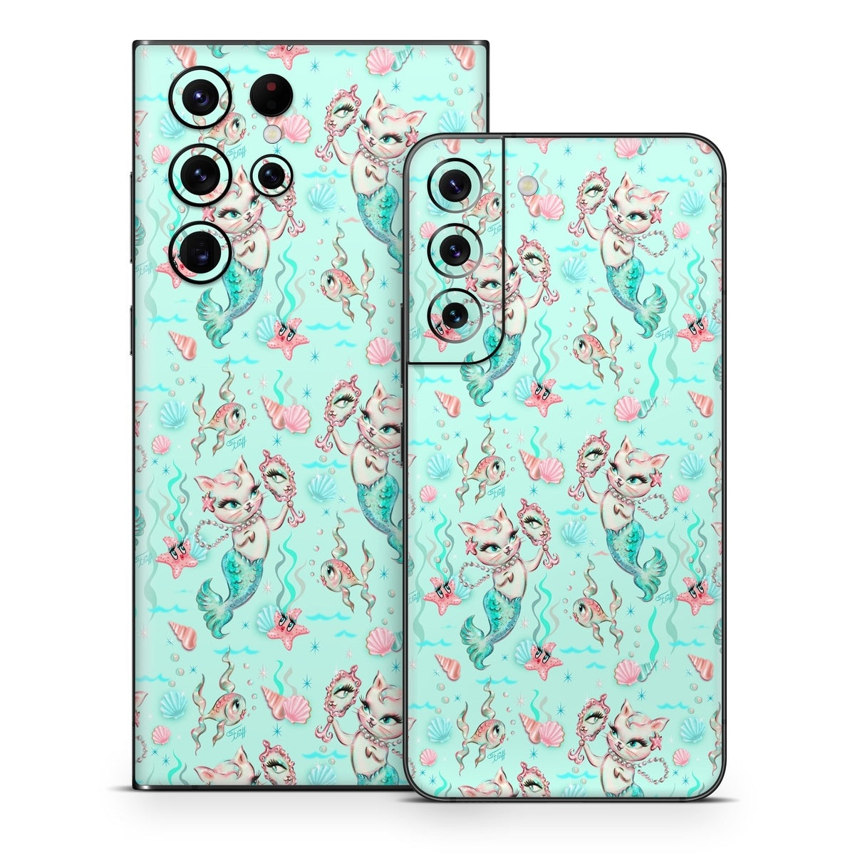 Merkittens with Pearls Aqua - Samsung Galaxy S22 Skin