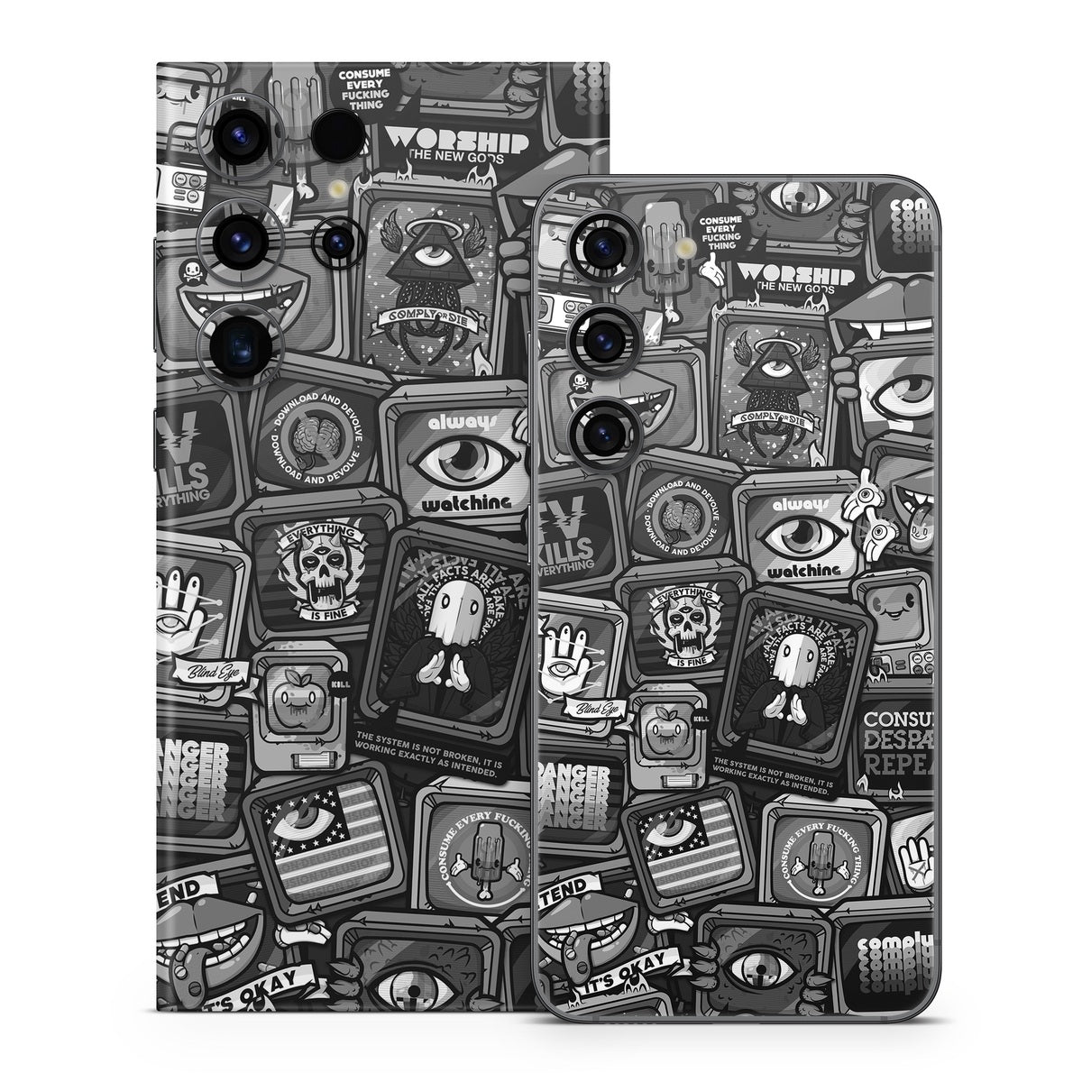 Distraction Tactic B&W - Samsung Galaxy S23 Skin