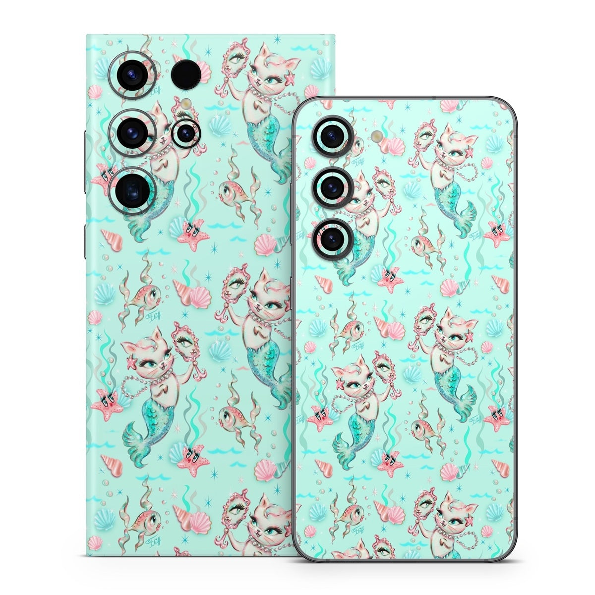 Merkittens with Pearls Aqua - Samsung Galaxy S23 Skin