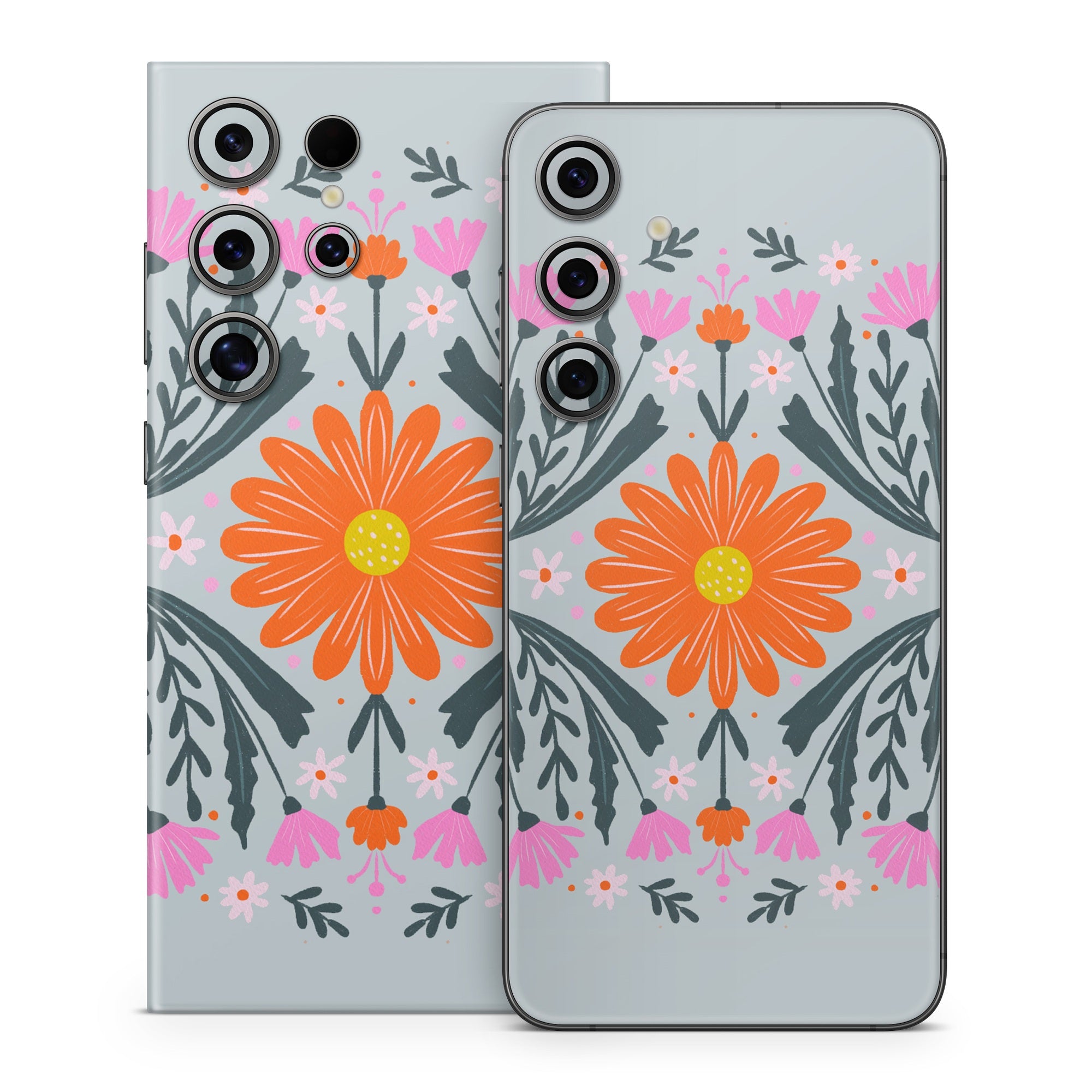 Pink and Orange Flowers - Samsung Galaxy S24 Skin